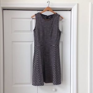 J Crew black and white stripe dress size 8.